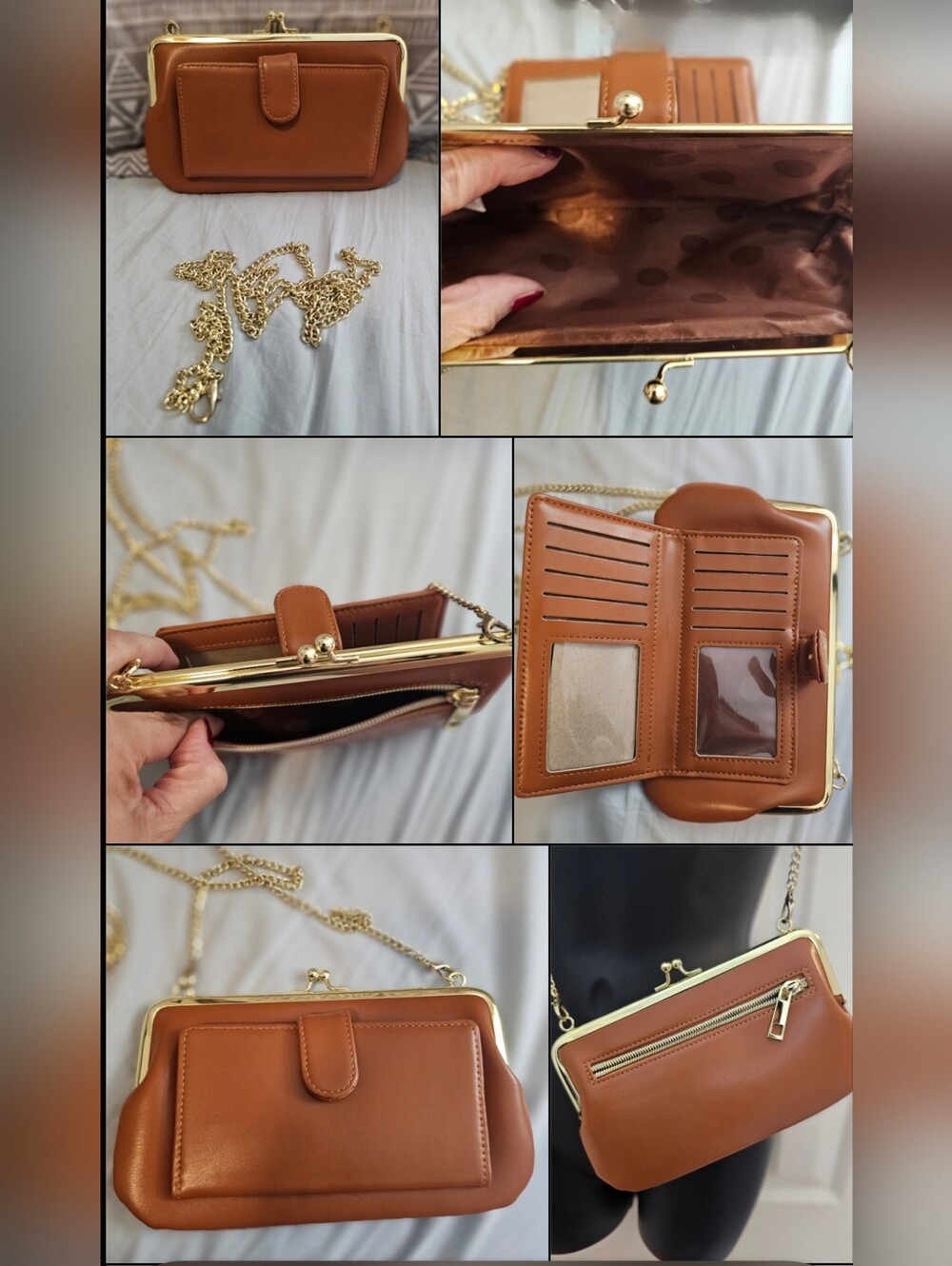 New Un-Branded Crossbody Wallet/Clutch W/ Removable Chain